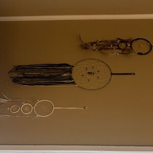Elegant Dreamcatcher Set - Black, Brown, and Cream
